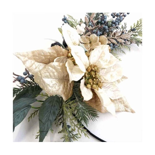 ウィンターポインセチア造花 リース 58