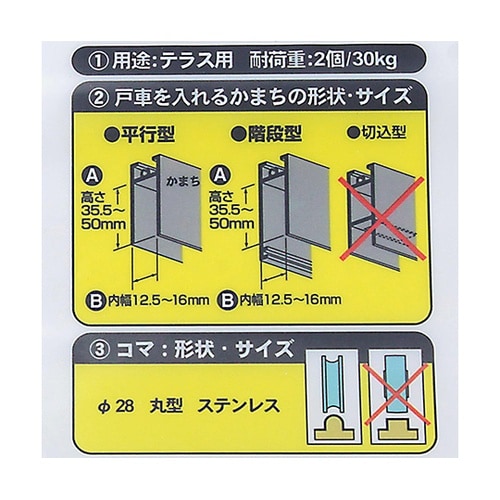 12.5B28 アルミサッシ用取替戸車