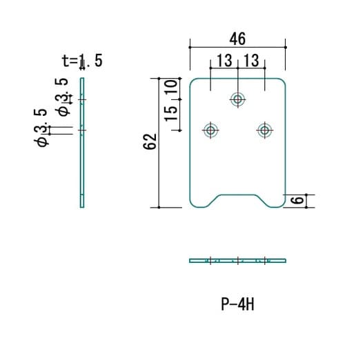 P−4Hh 石膏ボード用 受金具 平型