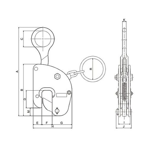 3.0ton 鋼板堅吊クランプ(0−40