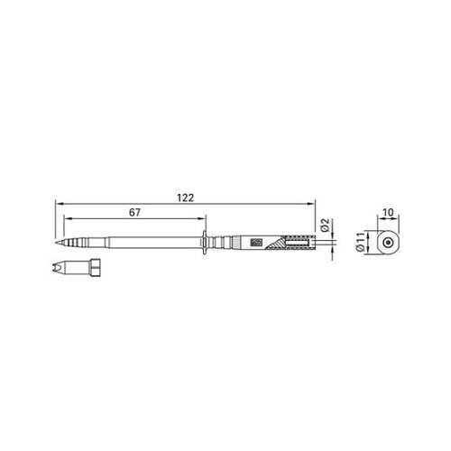 122mm ピン式テストプローブ(黒)