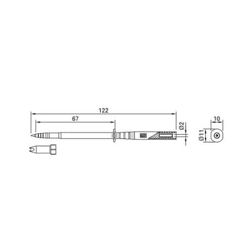 122mm ピン式テストプローブ(赤)