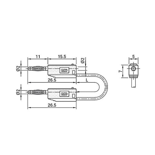 φ2mm/600mm テストリード(スタ