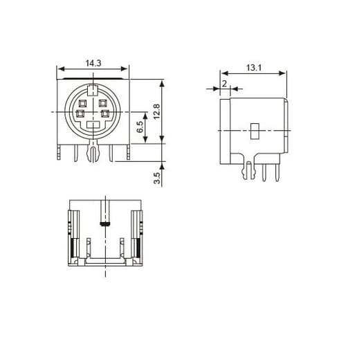 ミニDinコネクタ・基板はんだ付タイプ