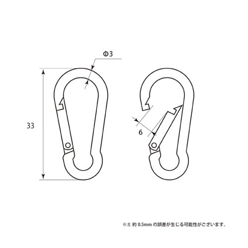 STスプリングフック 3mm 15−90