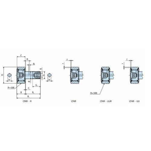 スタッド両端部六角穴付きカムフォロアCF