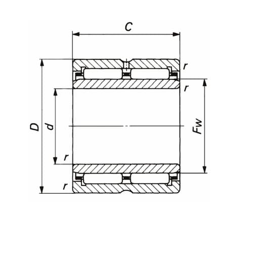 旋削形ニードルベアリング RNA69・N