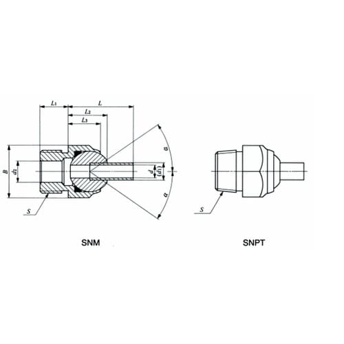 旋回ノズル ねじ固定形 SNPT1/4−