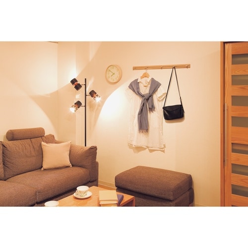 壁掛け スリム レールフック 約 ナチュラル