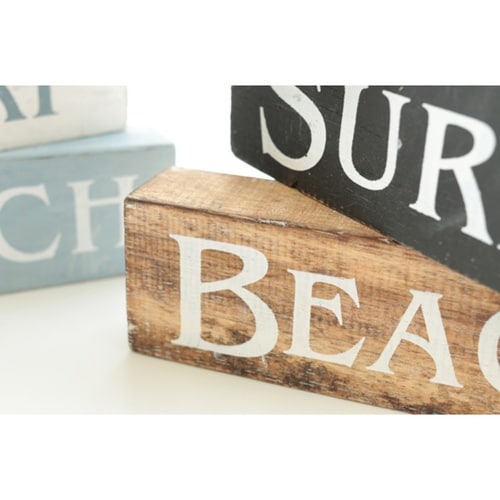 オブジェ ウッドブロック 木製 ブルー