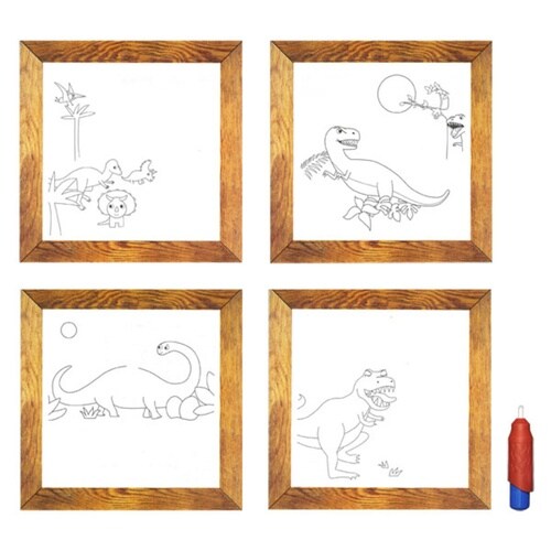 おもちゃ 水で浮き出るマジックペイント 恐竜