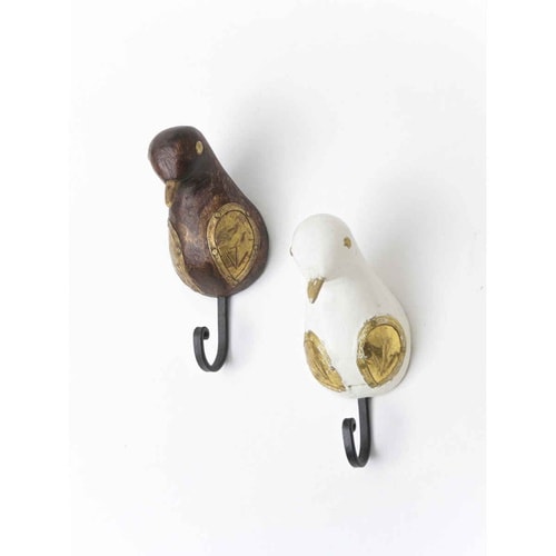 フック ウッドバードフック アイアン ブラウン