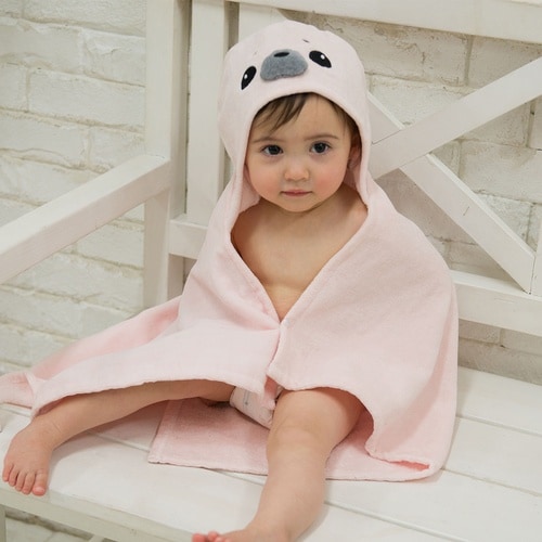 ベビータオル フード バスタオル アザラシ
