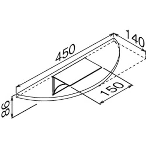 シェルフ ラウンドシェルフ 45cm ナチュラル