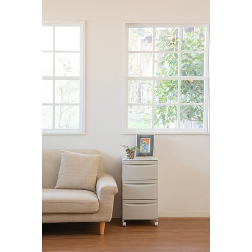 チェスト 3段 ミルクティーベージュ