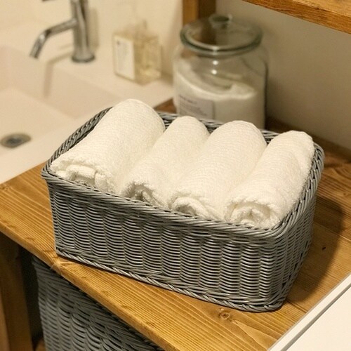 かご 洗える 抗菌素材 グレー