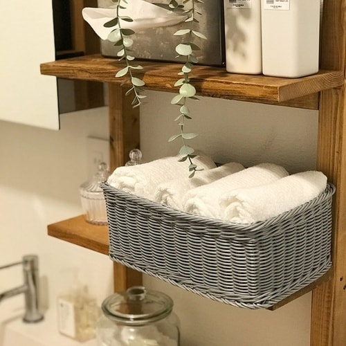 かご 洗える 抗菌素材 グレー