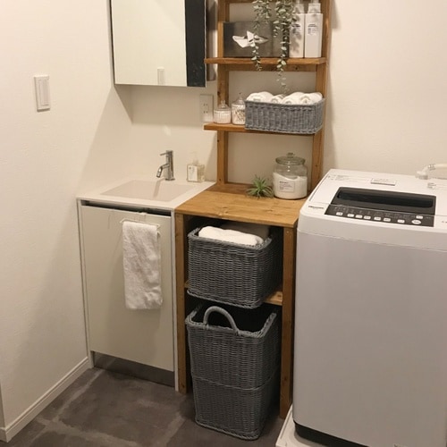 かご 洗える 抗菌素材 グレー