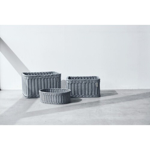 かご 洗える 抗菌素材 ストレージBOX グレー