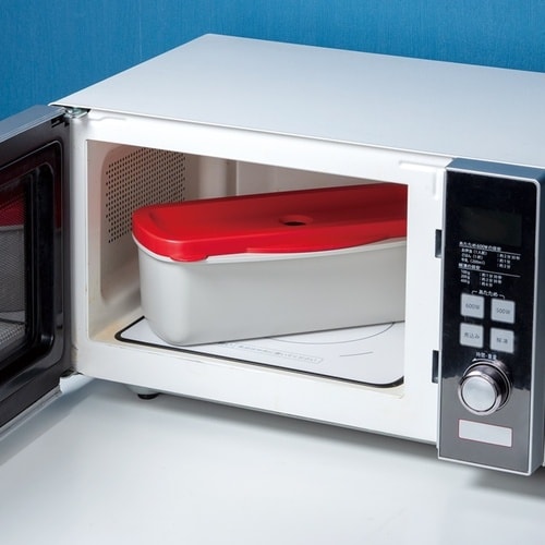 スチームパスタメーカー 電子レンジ対応 レッド