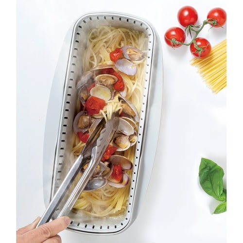 スチームパスタメーカー 電子レンジ対応 レッド