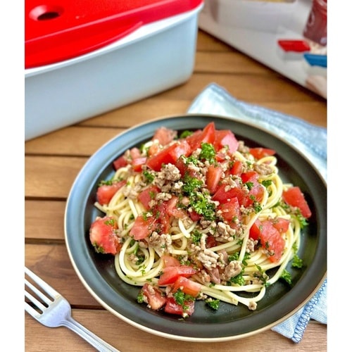 スチームパスタメーカー 電子レンジ対応 レッド