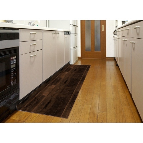 キッチンマット 木目調 L字型 オーク