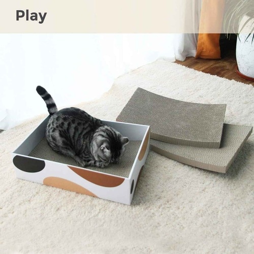 爪とぎ 猫 箱型波状爪とぎ 3個入り