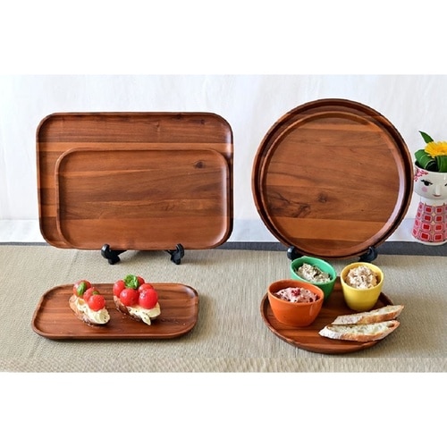 プレート アカシア スタッキング ラウンド M