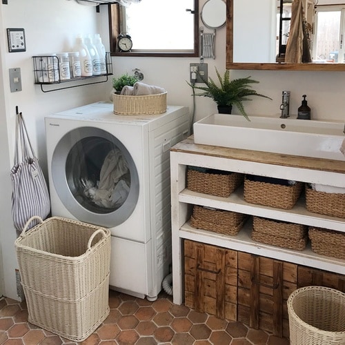 かご KLEANE PLUS 洗える ベージュ