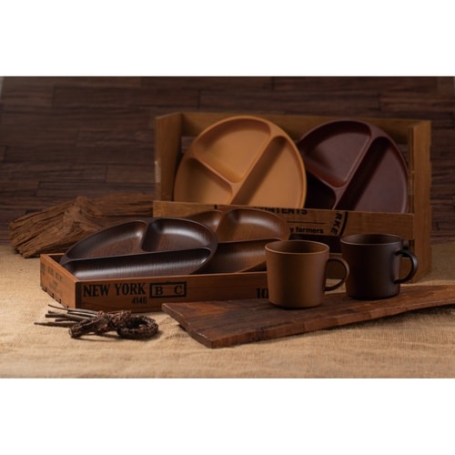 ランチプレート Woody オーバルブラウン