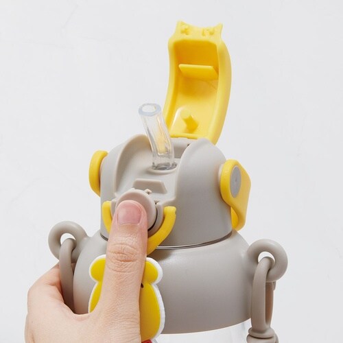 水筒 650ml ラバーマスコット付ストローボトル