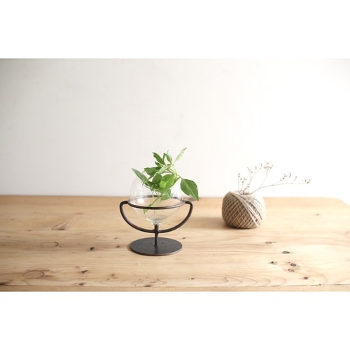 花瓶 アイアンガラスカップ フラワーベース