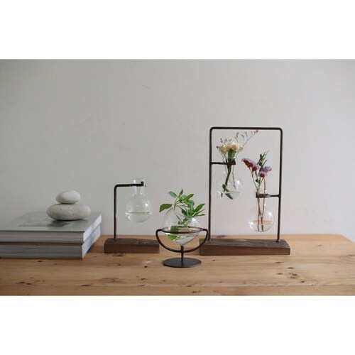 花瓶 アイアンガラスハンギング 2ボトル