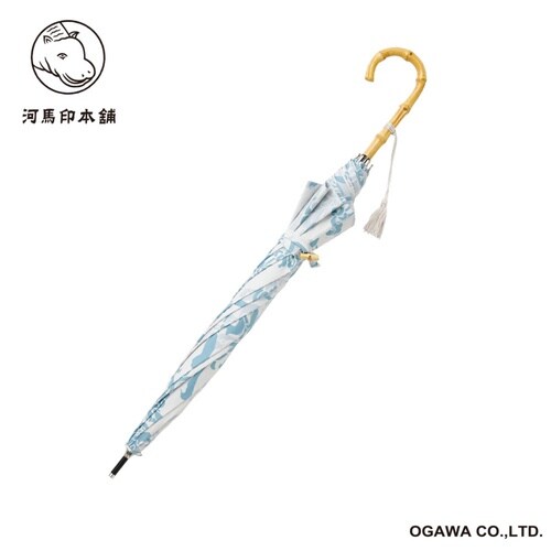 日傘 河馬印本舗 長傘 晴雨兼用 手開き式 菊