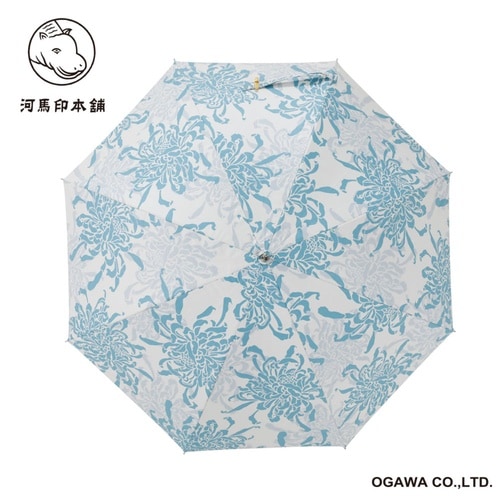 日傘 河馬印本舗 長傘 晴雨兼用 手開き式 菊