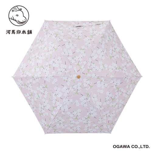 日傘 河馬印本舗 2段 折りたたみ傘 晴雨兼用 桜
