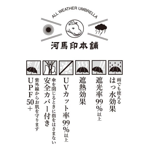 日傘 河馬印本舗 2段 折りたたみ傘 晴雨兼用 藤