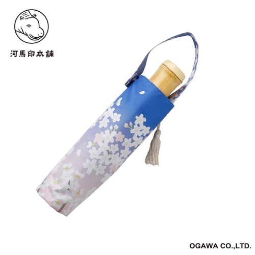 日傘 河馬印本舗 折りたたみ傘 晴雨兼用 夜桜