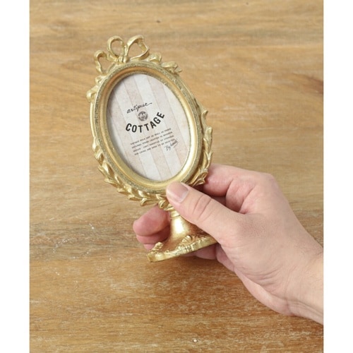 フォトフレーム フォトスタンド オーバル ゴールド