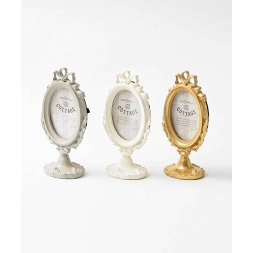 フォトフレーム フォトスタンド オーバル ホワイト