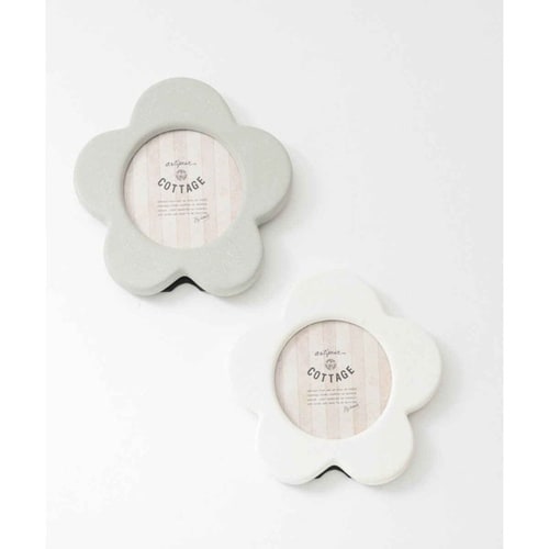 フォトフレーム フラワーフォトフレーム グレー