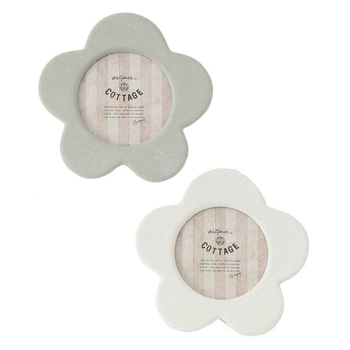 フォトフレーム フラワーフォトフレーム グレー