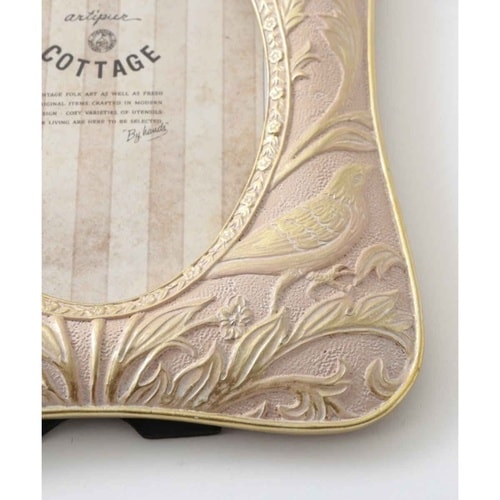 フォトフレーム 花鳥フォトフレーム レジン ピンク