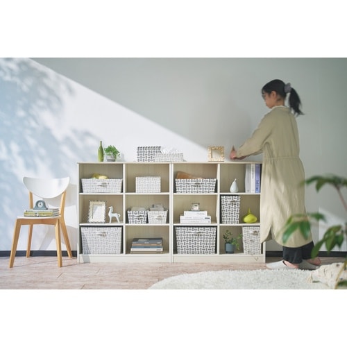 収納ボックス 取っ手付き バスケット グレー