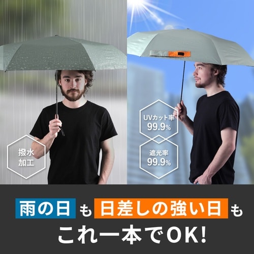 折りたたみ傘 晴雨兼用 ペールグリーン