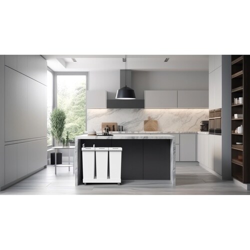 ゴミ箱 20L×3個 棚下で使える ホワイト