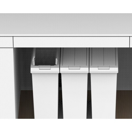 ゴミ箱 20L×3個 棚下で使える ホワイト