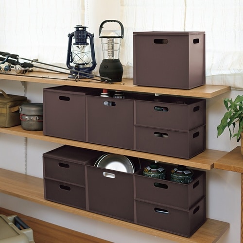 収納ボックス カロキューブ 縦型ハーフ ブラウン