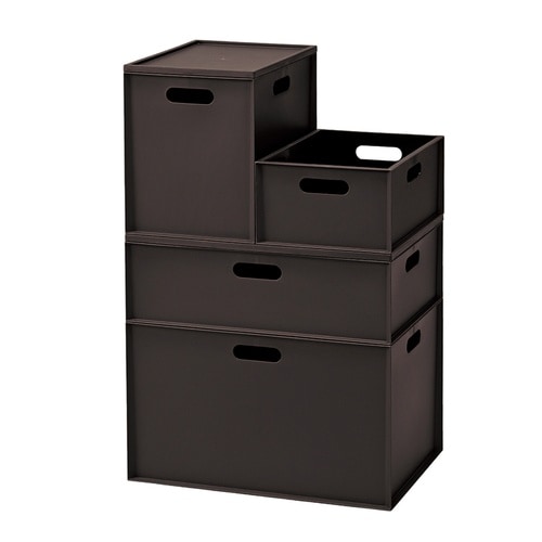 収納ボックス カロキューブ 縦型ハーフ ブラウン